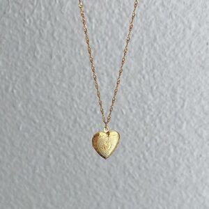 Gold Heart Locket Necklace